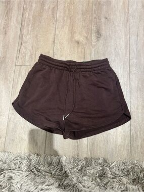 H&M 100% cotton Women's Drawstring Sweat Shorts - Brown